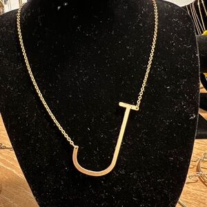 Gold “J” Initial Pendant Necklace